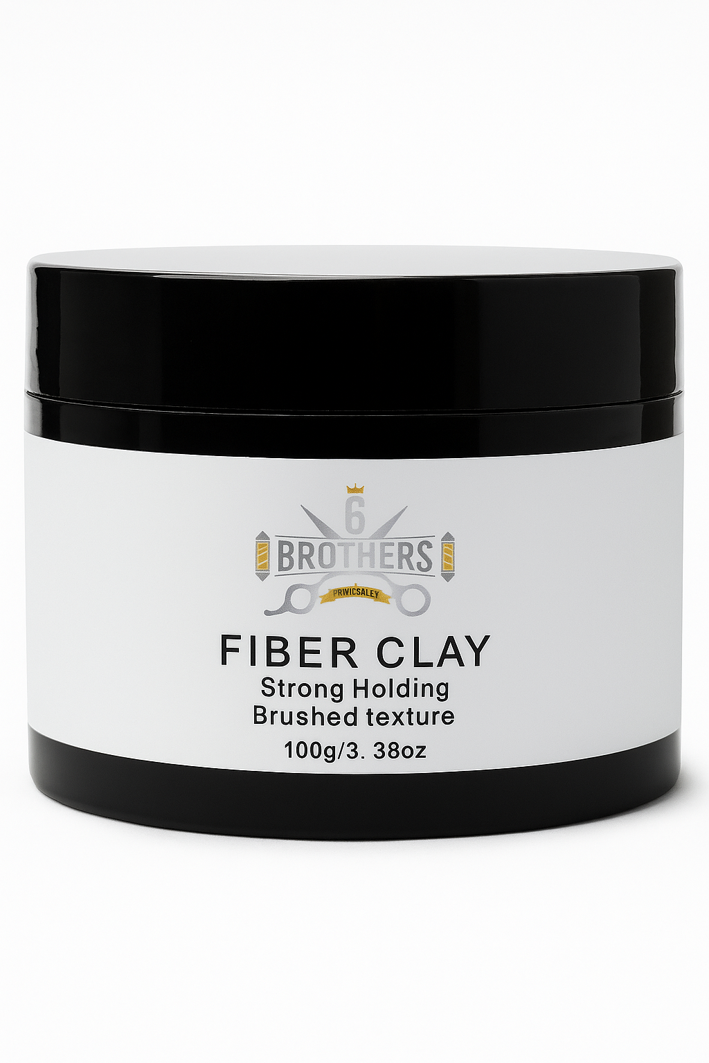 Texture styling clay container with matte finish for strong flexible hold and natural hair texture enhancement