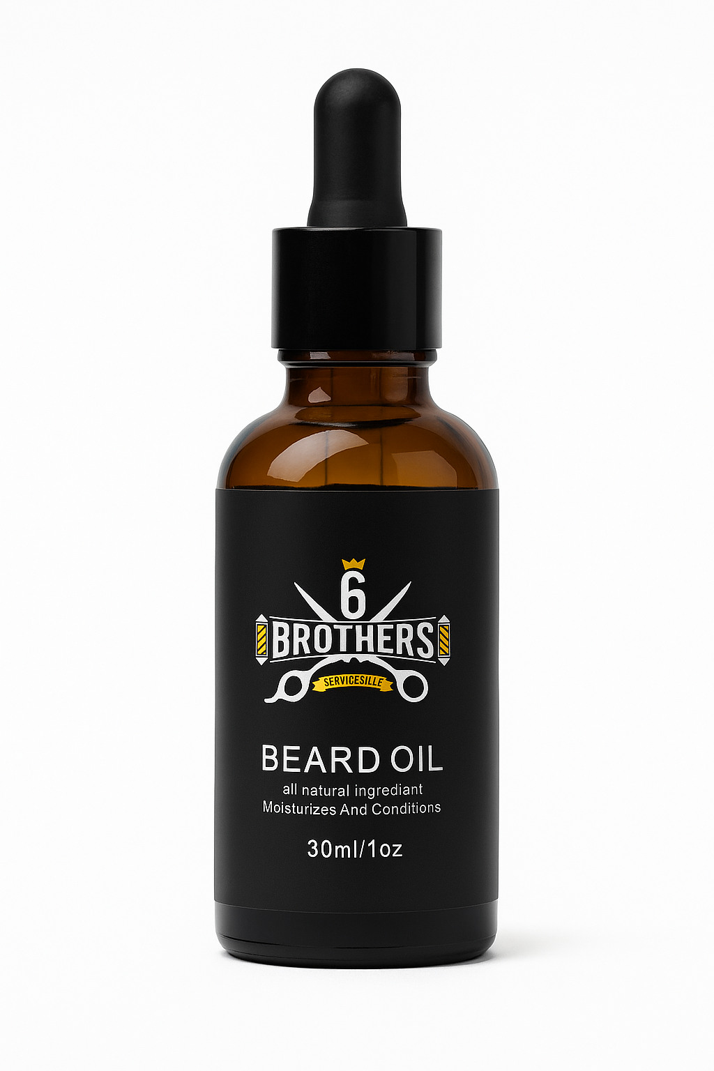 Bottle of all-natural beard oil with jojoba and argan oils for healthy, hydrated beard care