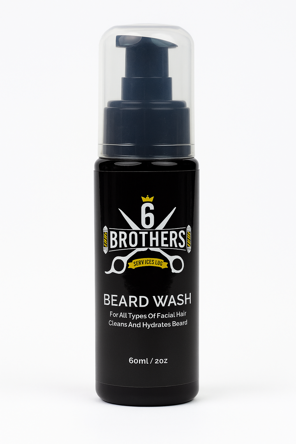 Bottle of beard wash with natural ingredients for soft, clean, and healthy facial hair.